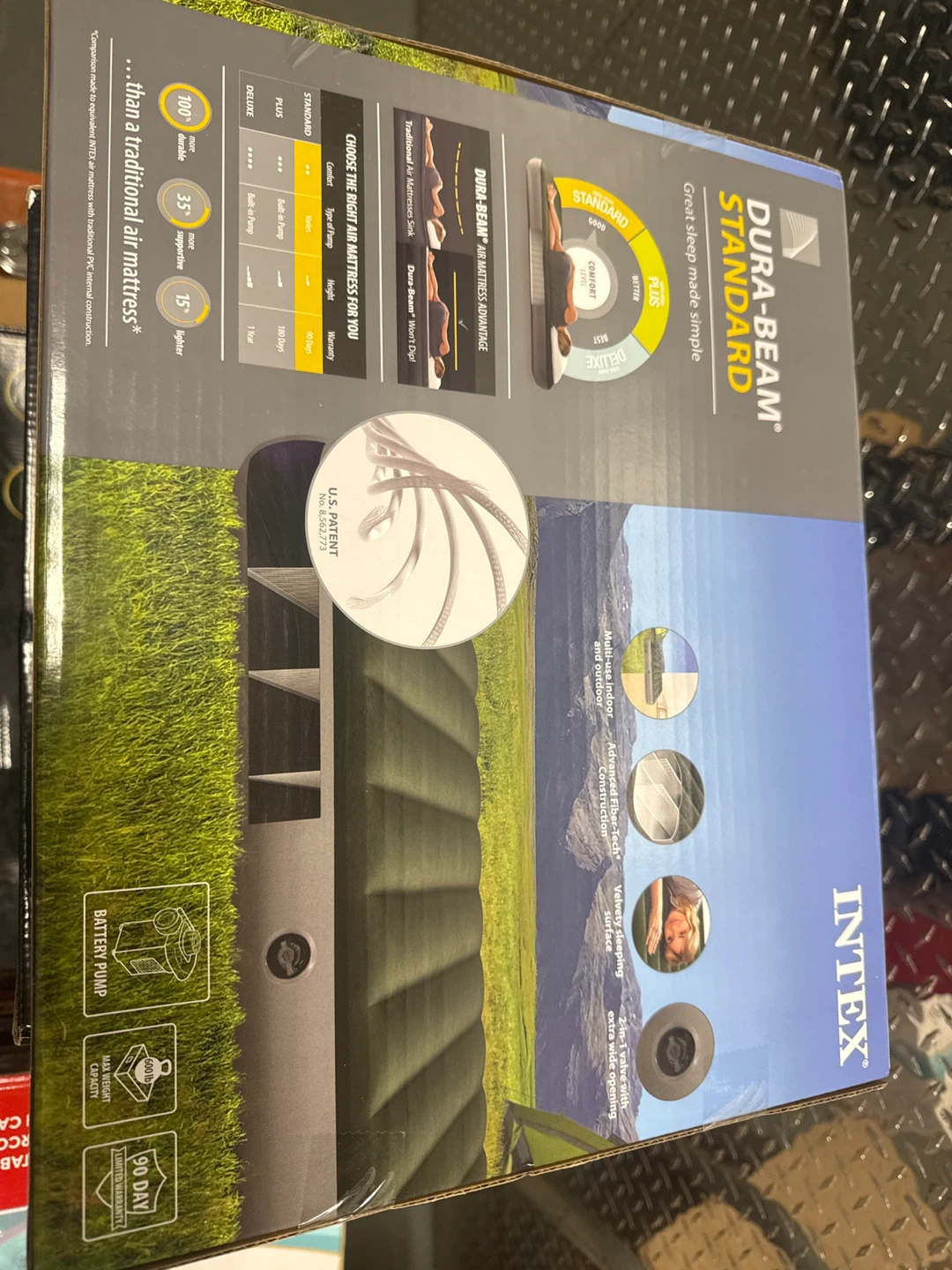 INTEX Dura-Beam Standard Queen Air Mattress with Battery Pump - photo 4
