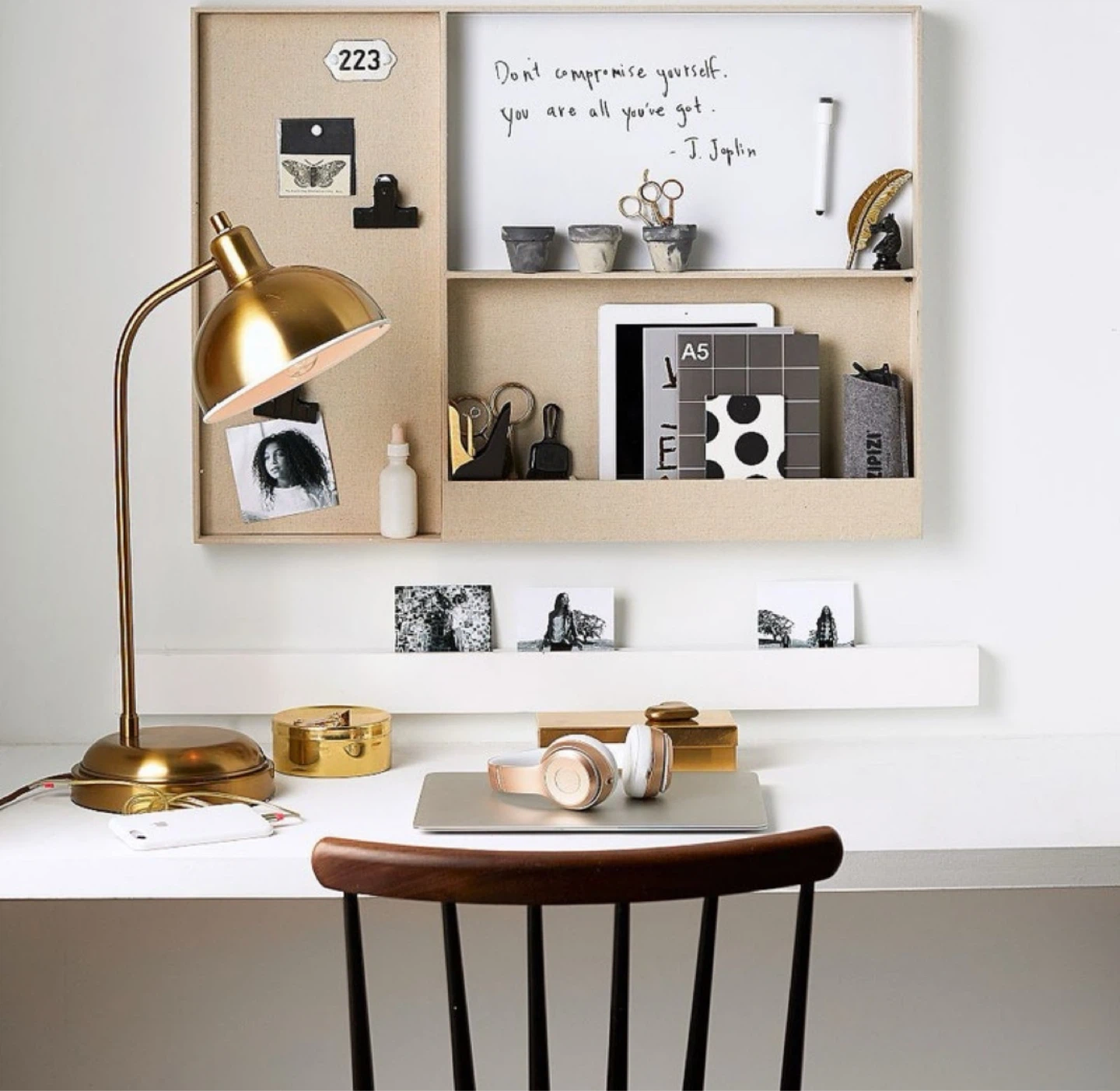 Kennedy Task Lamp with USB - Brass - photo 4