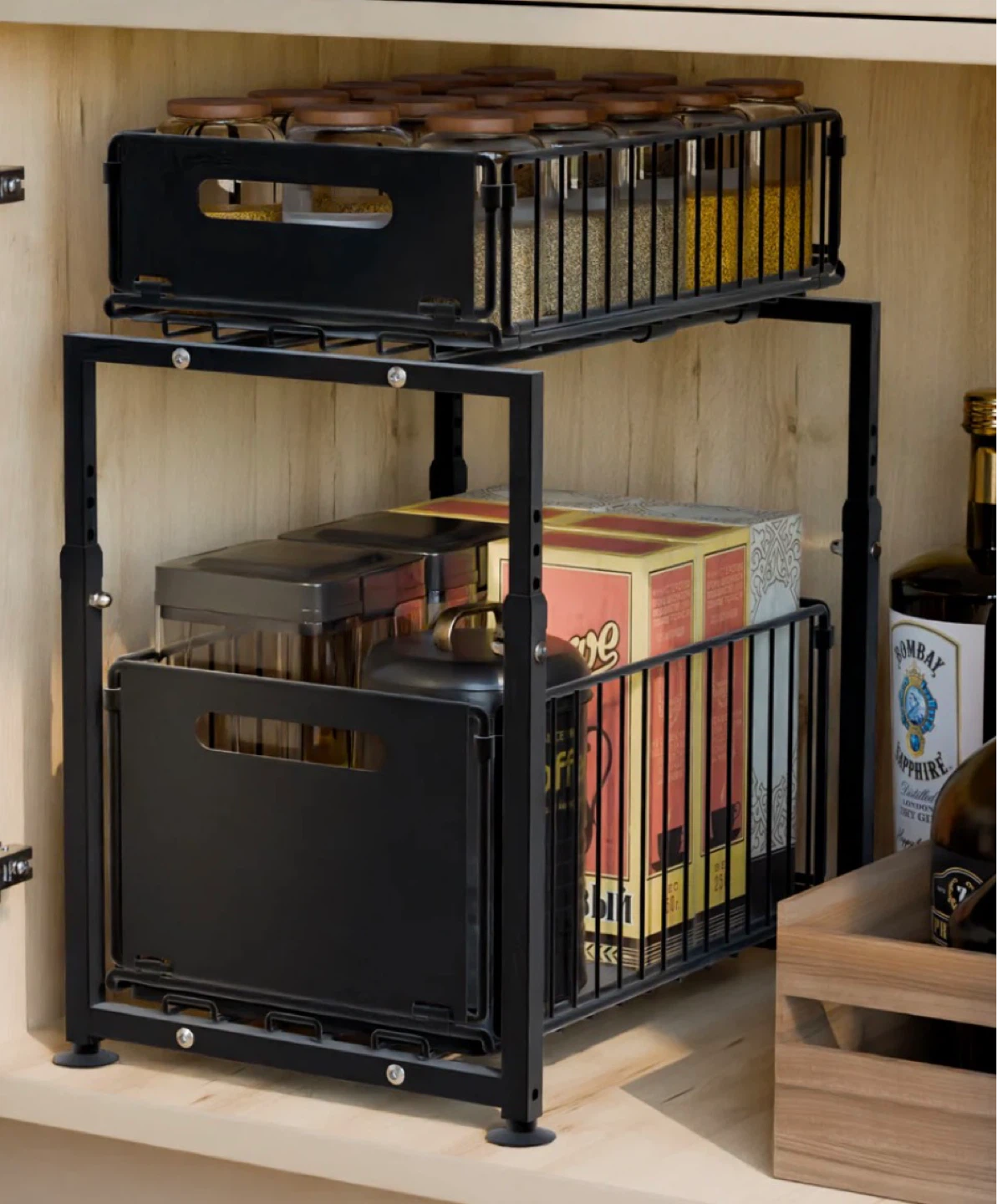 Kokoma 2-Tier Pull-Out Storage Rack - BN