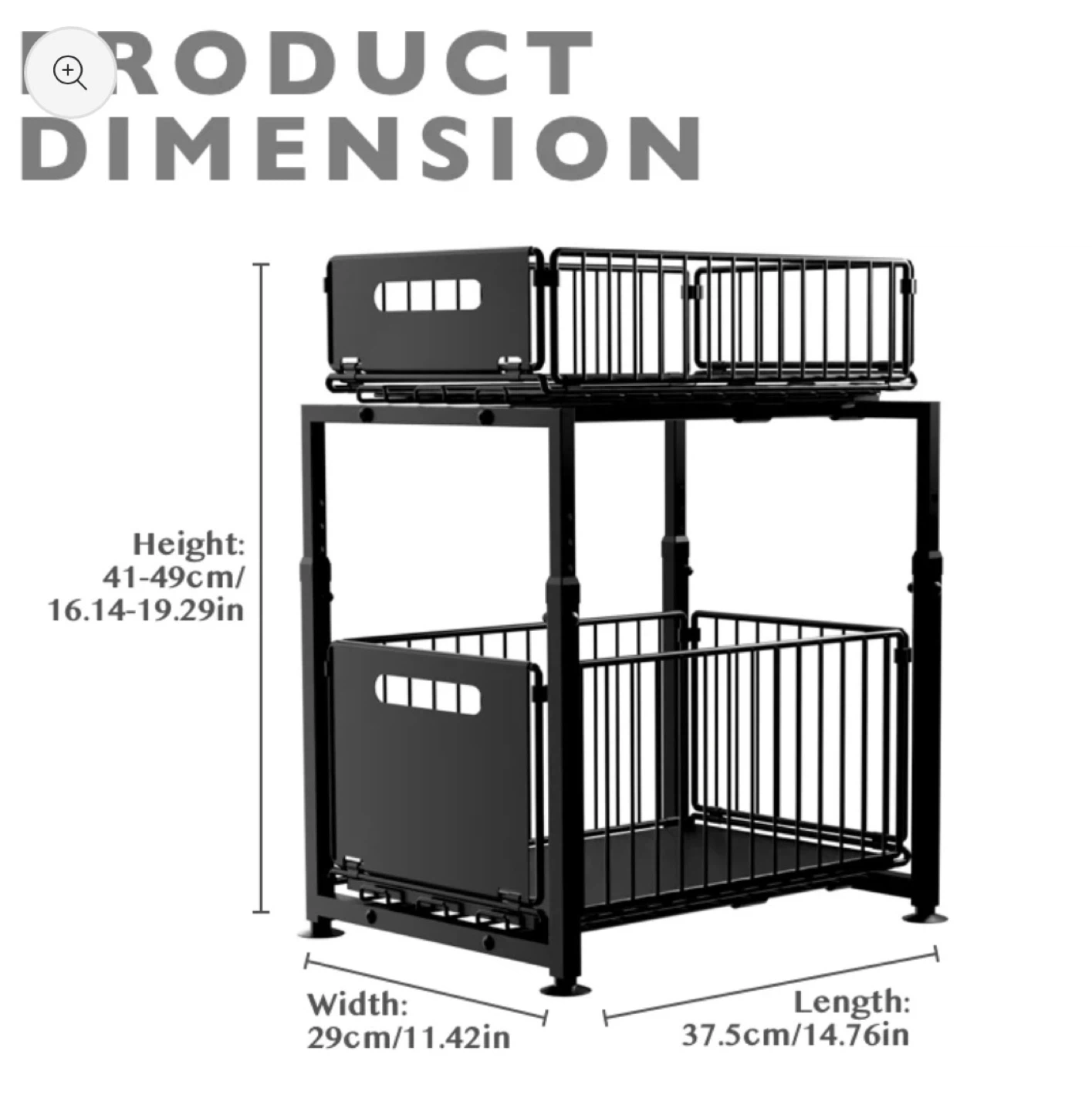 Kokoma 2-Tier Pull-Out Storage Rack - BN - photo 4