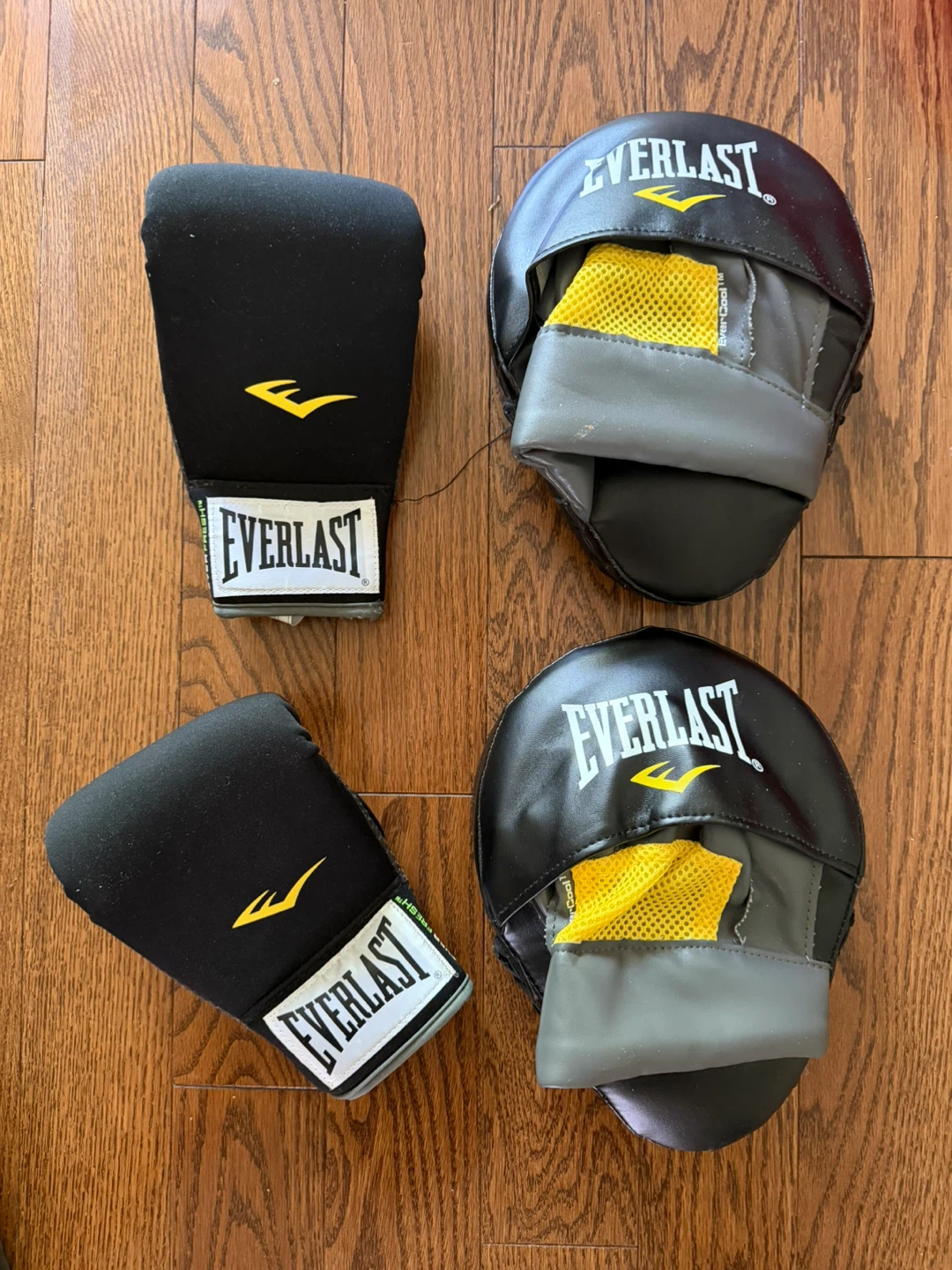 Everlast Punch Mitts and Training Gloves Set