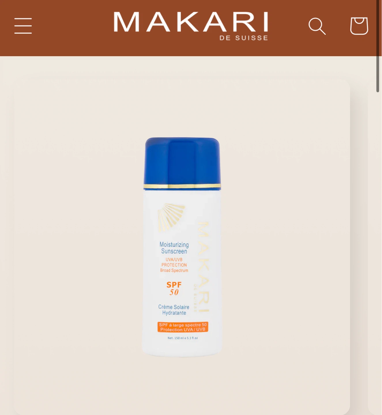 Makari Moisturizing Sunscreen SPF 50
