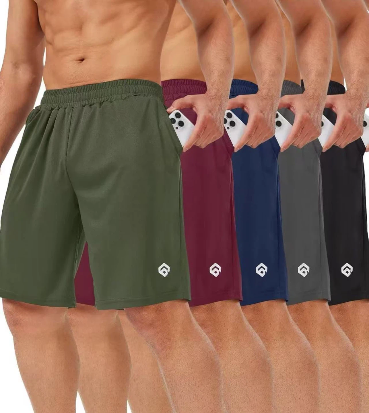 5 pcs Men's Athletic Shorts