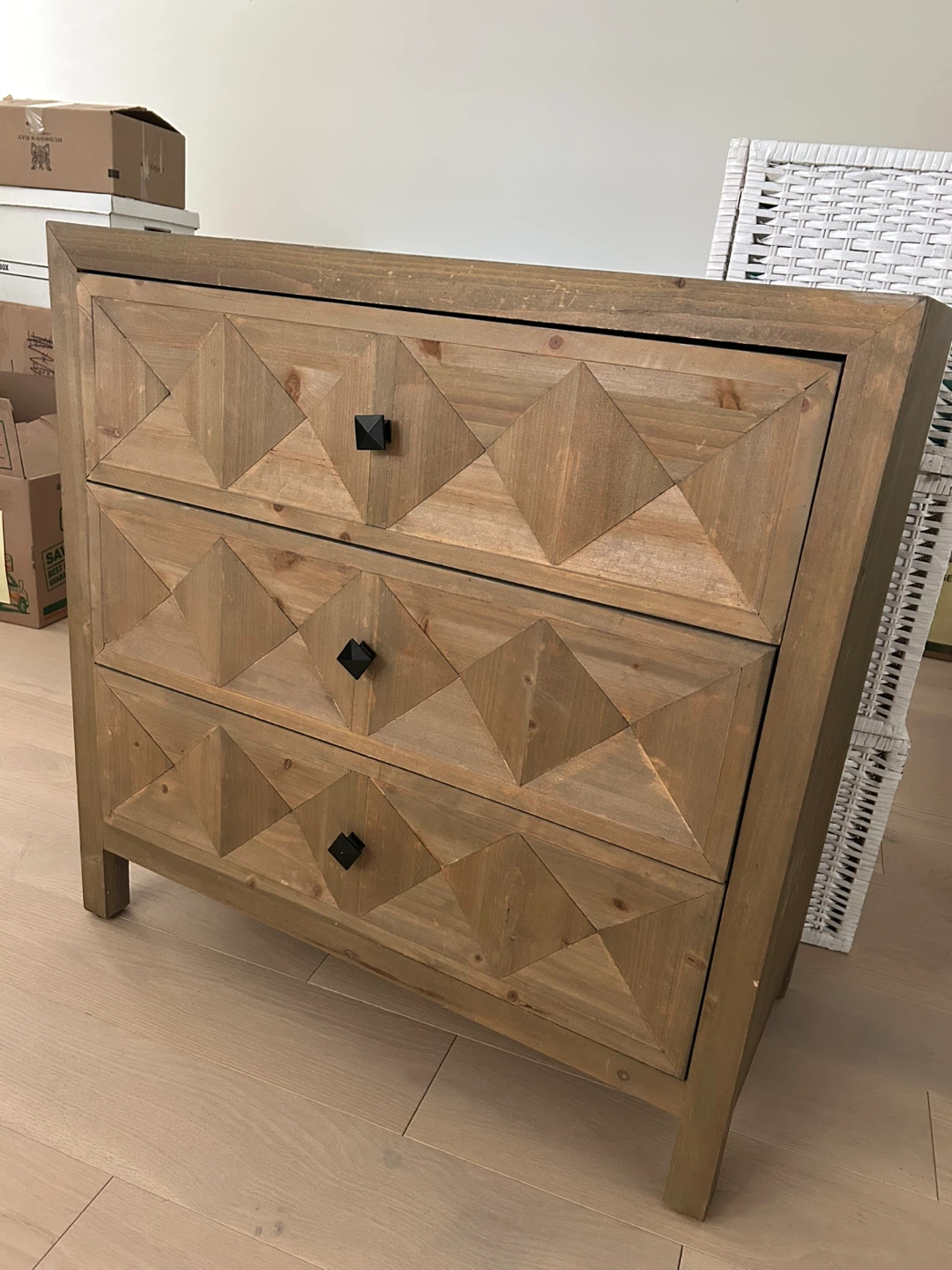 3-Drawer Wooden Chest