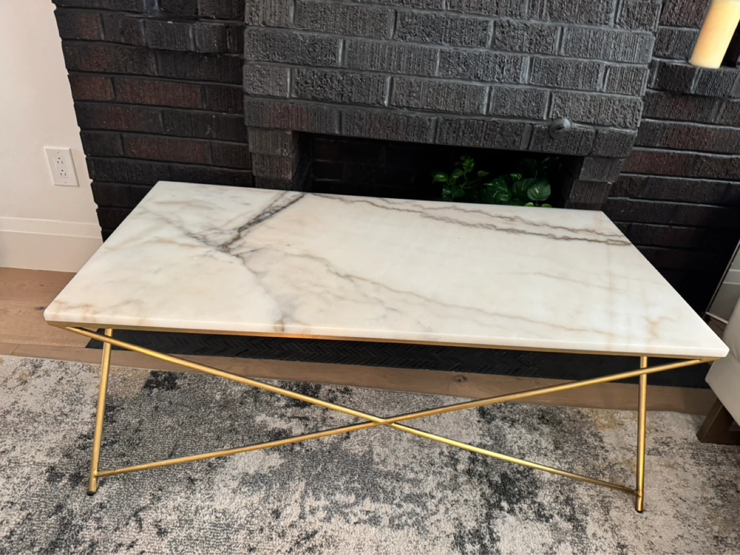 Marble Top Coffee Table with Gold Base - photo 2