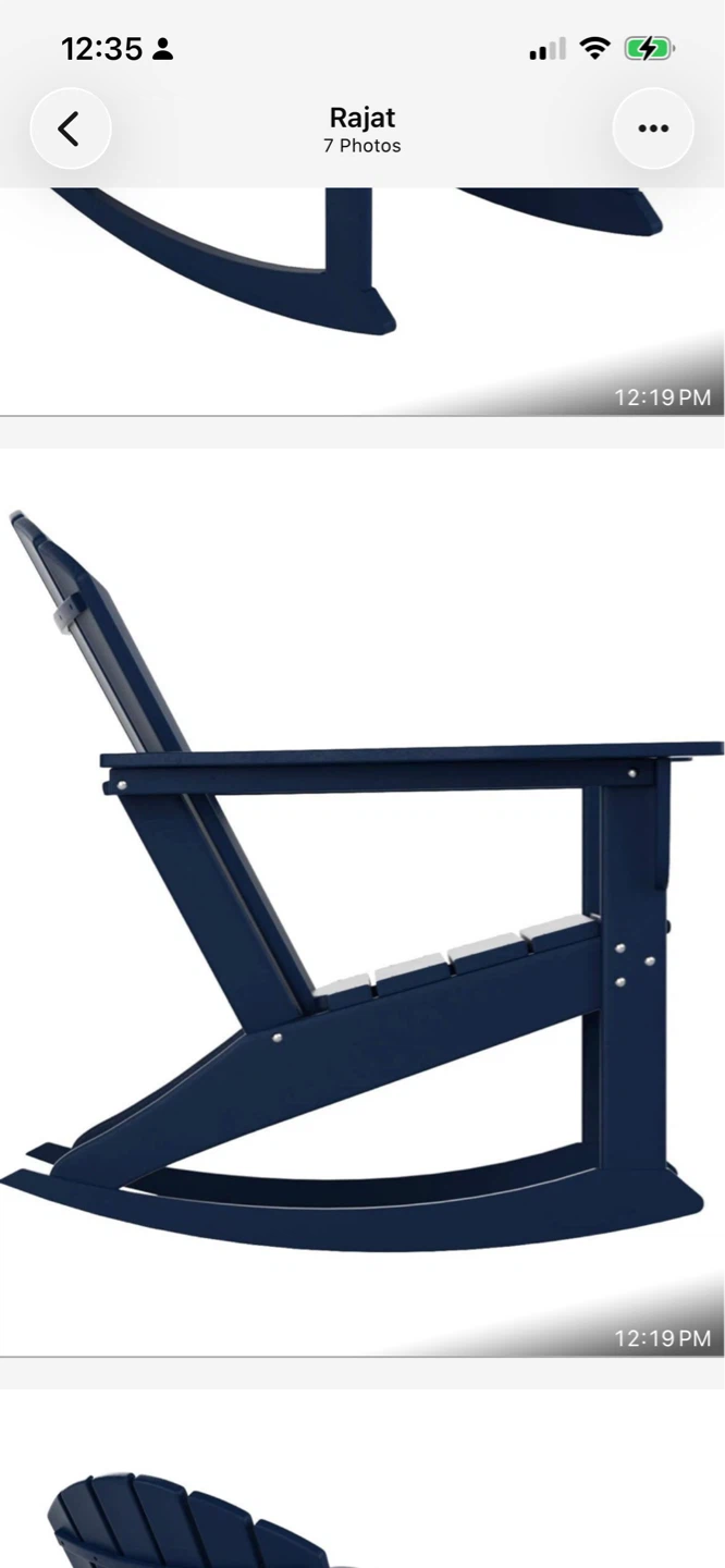 Navy Blue Adirondack Rocking Chair - photo 5