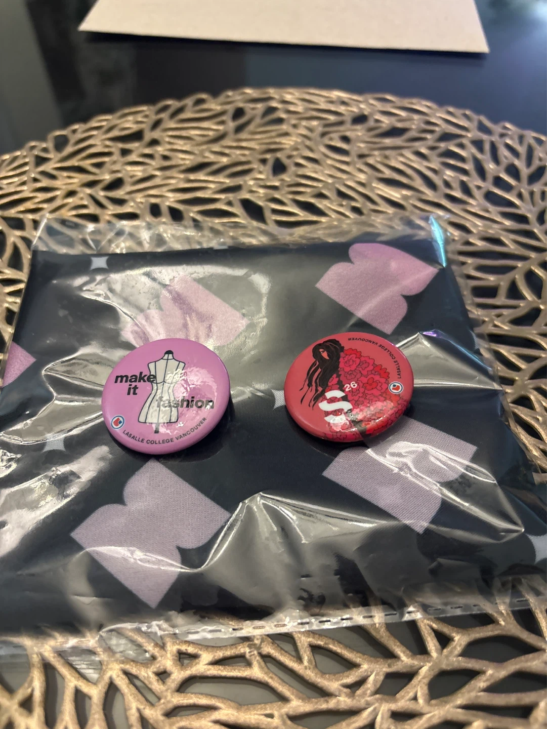 LaSalle College Vancouver Pins and Fabric