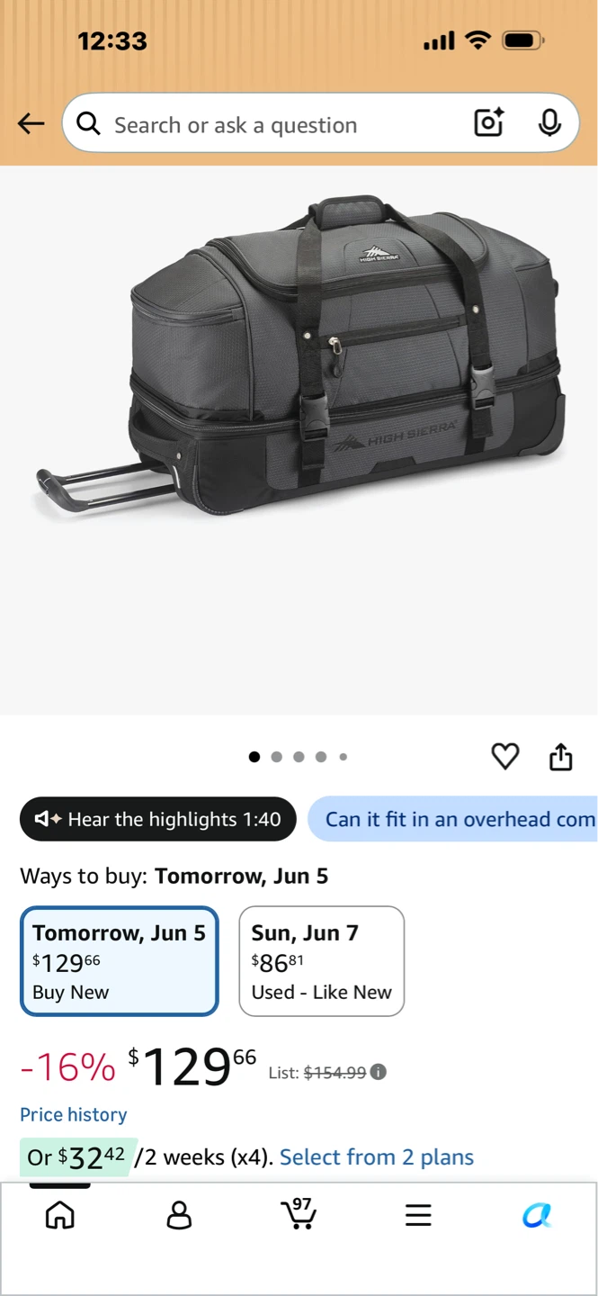 High Sierra Rolling Duffel Bag - photo 5
