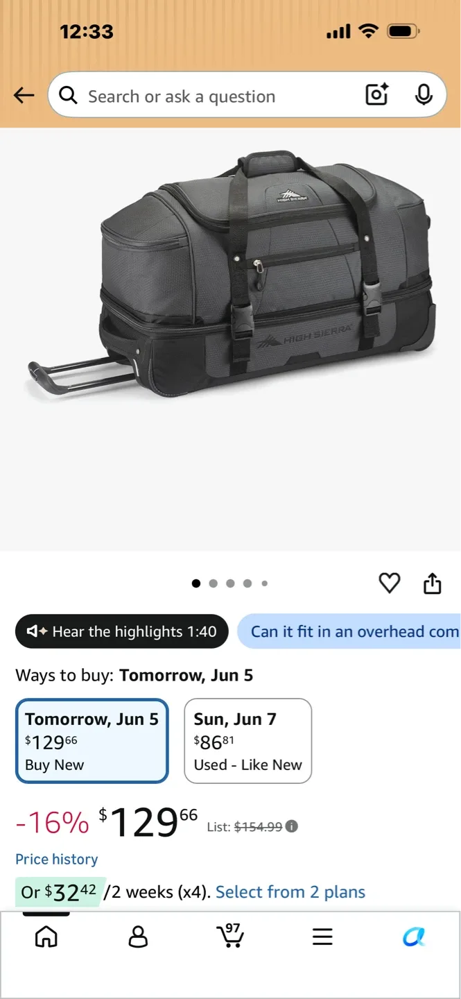 High Sierra Rolling Duffel Bag - photo 5