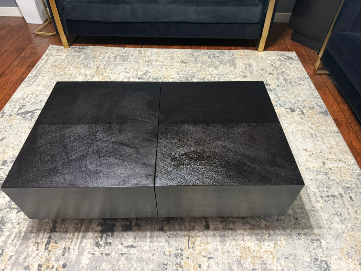 Modern Black Coffee Table with Storage