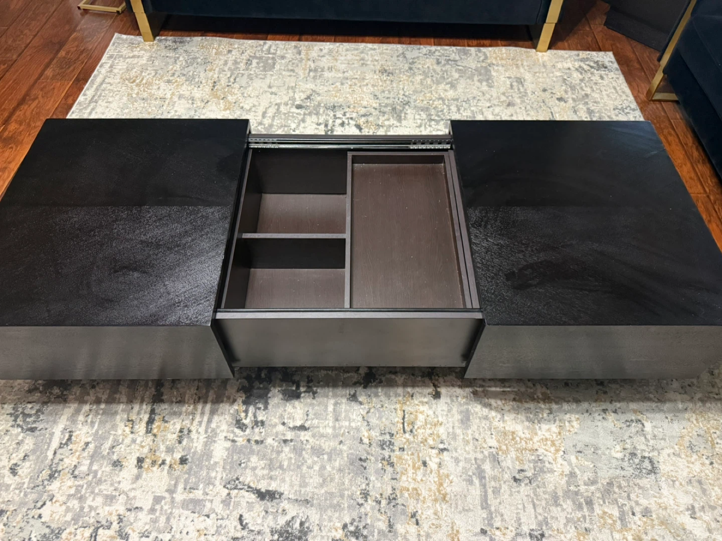 Modern Black Coffee Table with Storage - photo 3