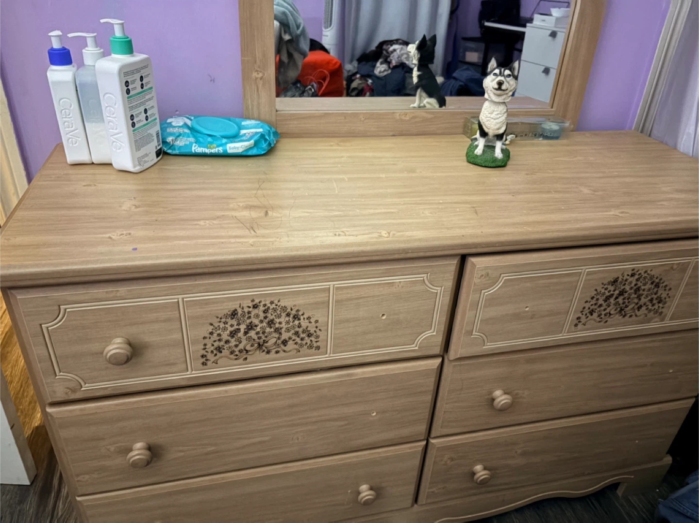 Light Wood Dresser with Mirror - photo 3