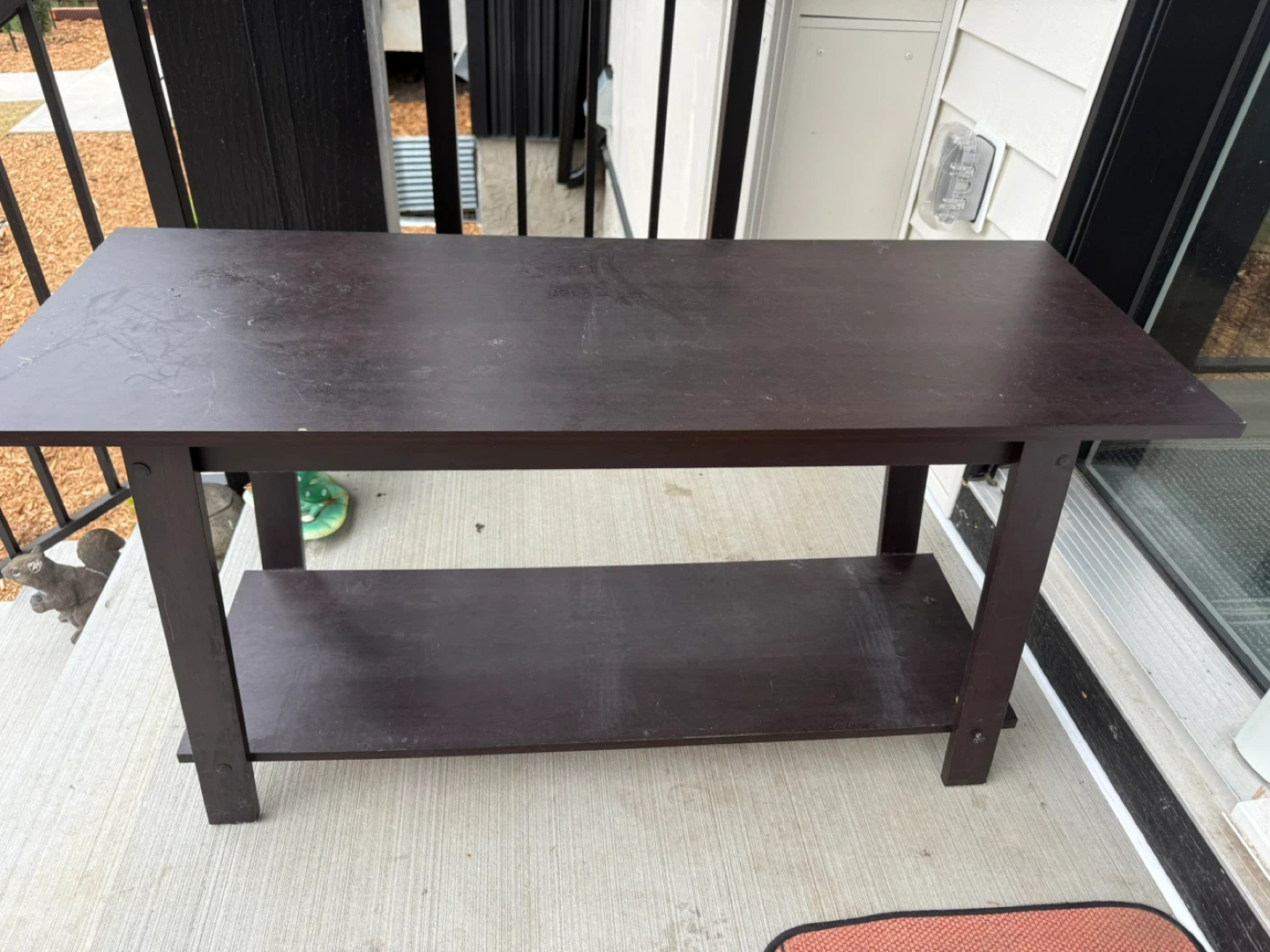 Dark Brown Console Table with Shelf