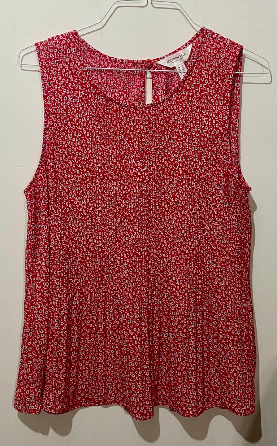 Addition Elle Red Floral Sleeveless Blouse