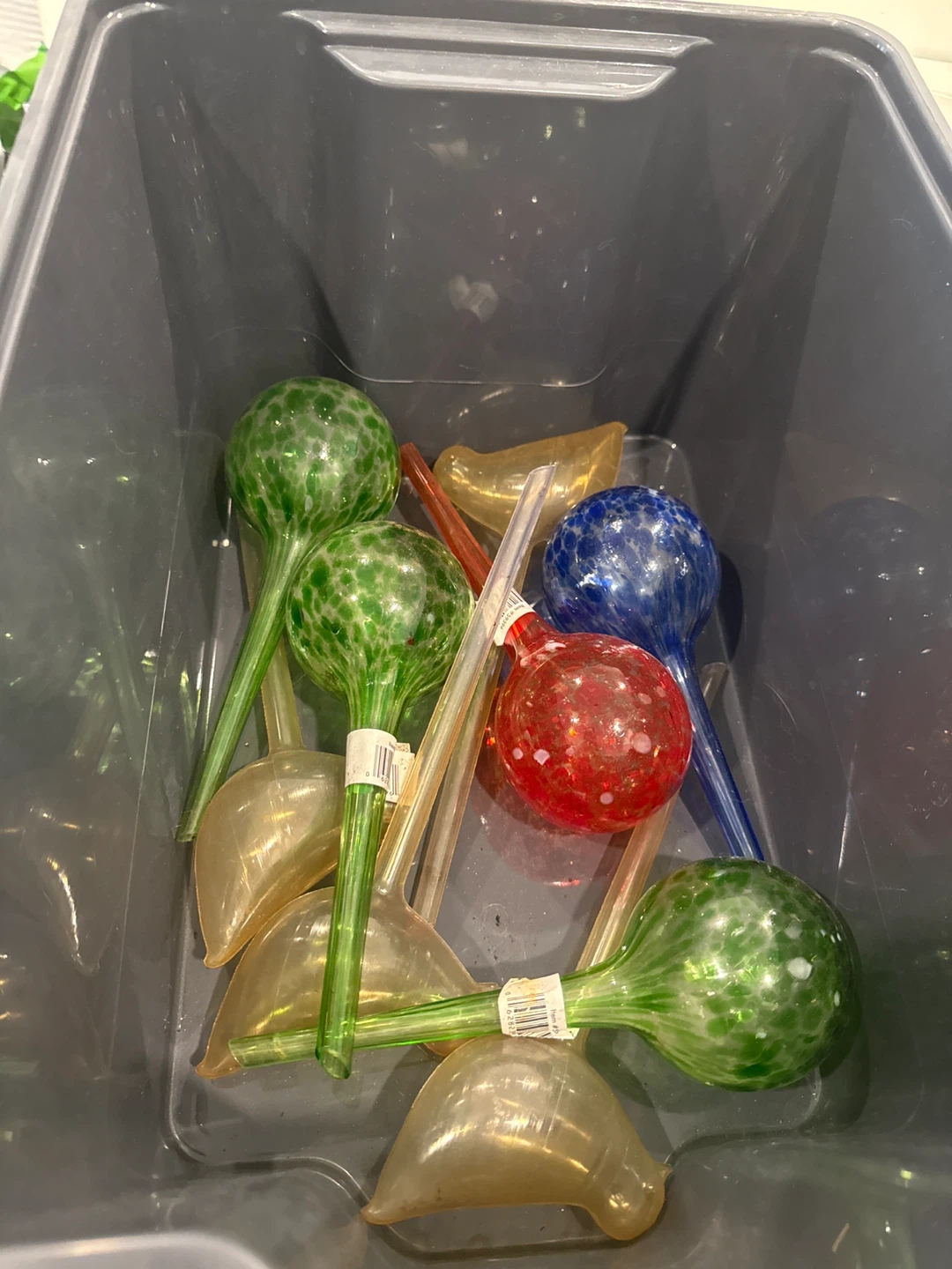 Glass and Plastic Plant Watering Globes Set