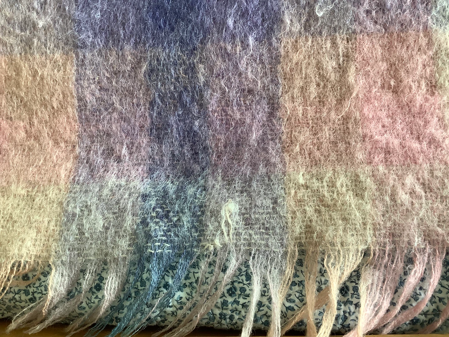 Vt Hudson Bay Co Mohair & Wool Fringed Throw Blanket 🐞 - photo 3