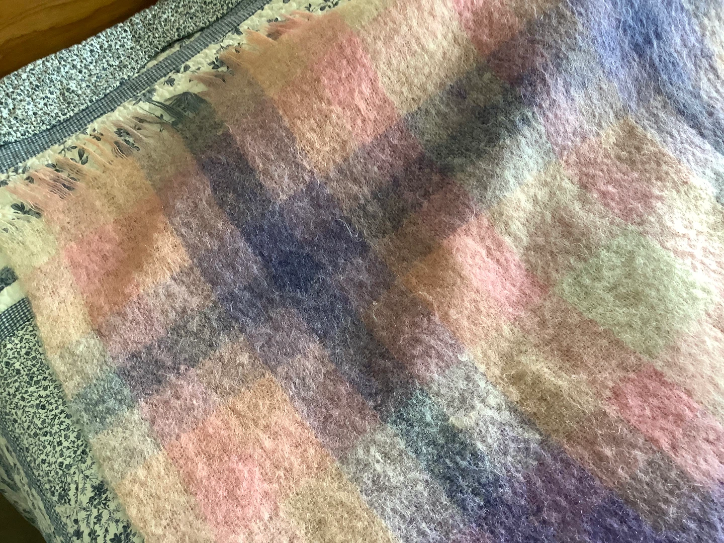 Vt Hudson Bay Co Mohair & Wool Fringed Throw Blanket 🐞 - photo 4