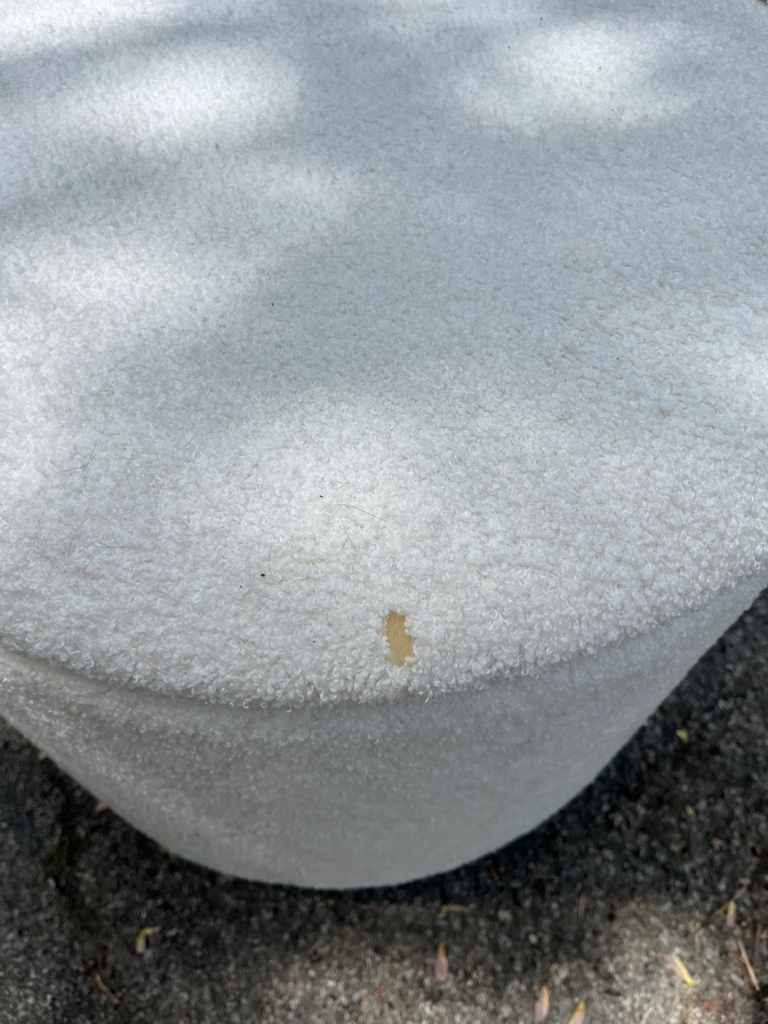 White Round Storage Ottoman - photo 5
