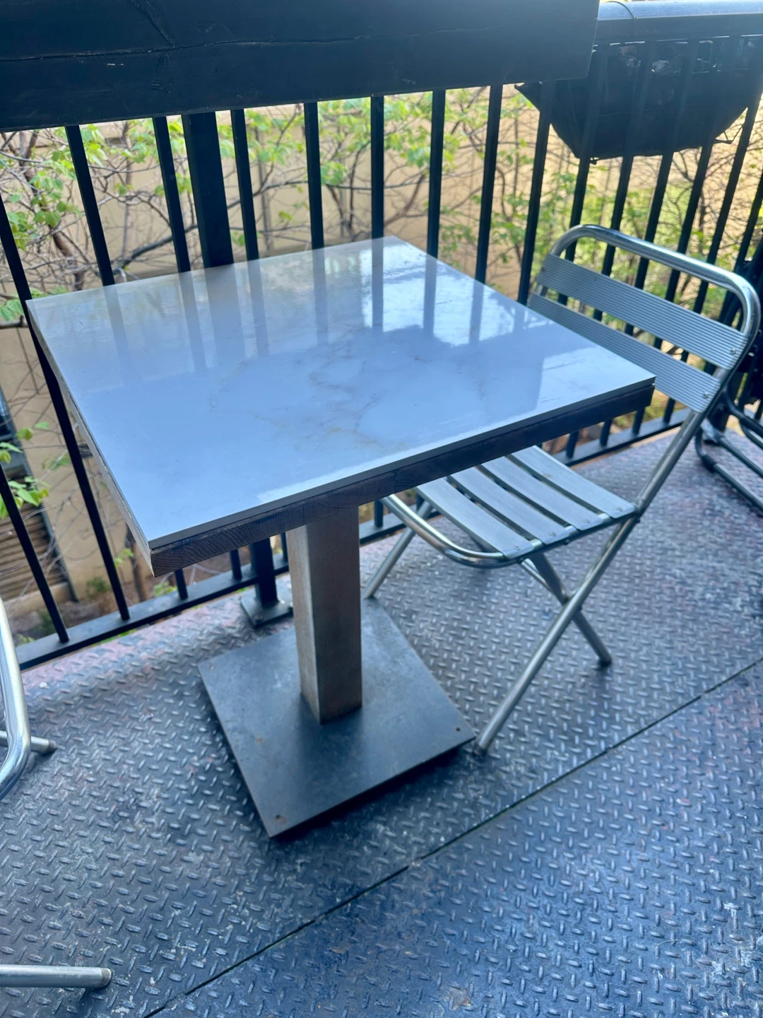 CARRARA MARBLE BISTRO CAFE TABLE VINTAGE OUTDOOR PATIO FURNITURE - photo 3