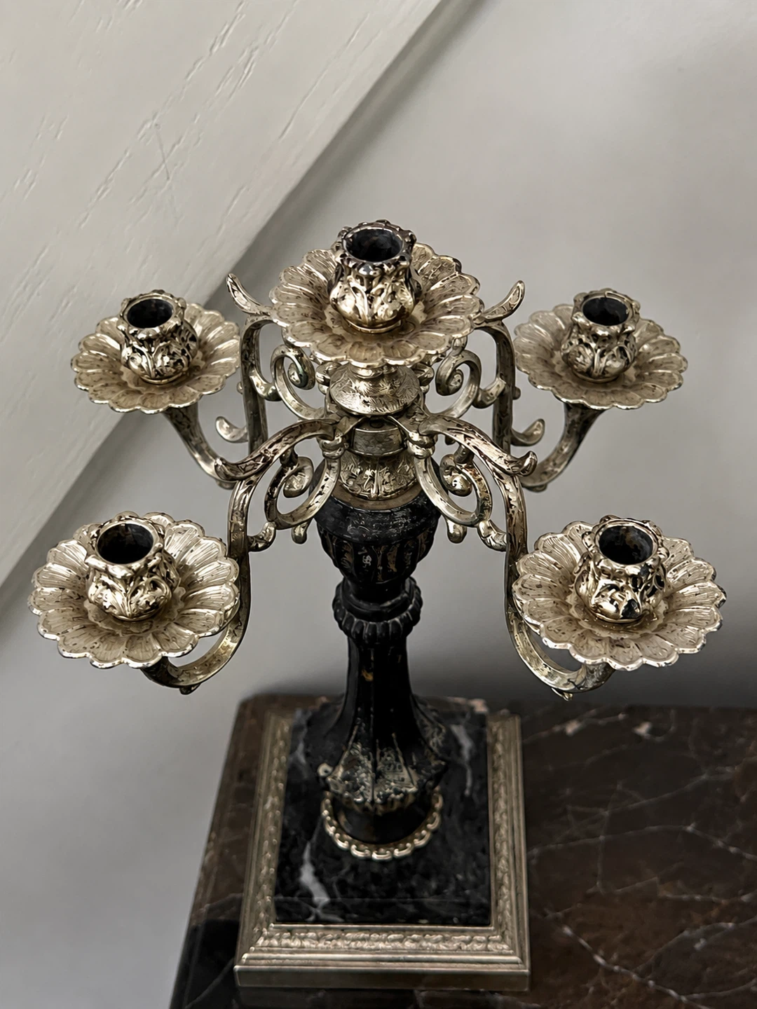 Vintage Candelabra with Marble Base - photo 3