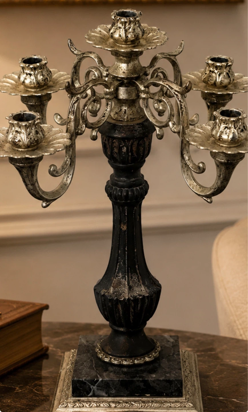 Vintage Candelabra with Marble Base - photo 4