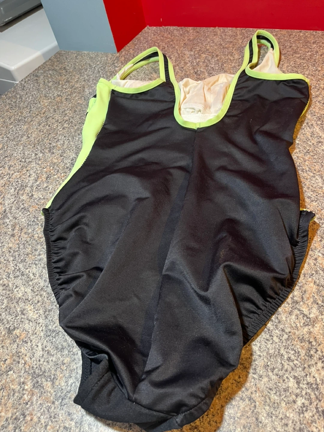Miraclesuit Black and Lime Green One-Piece Swimsuit Size 12