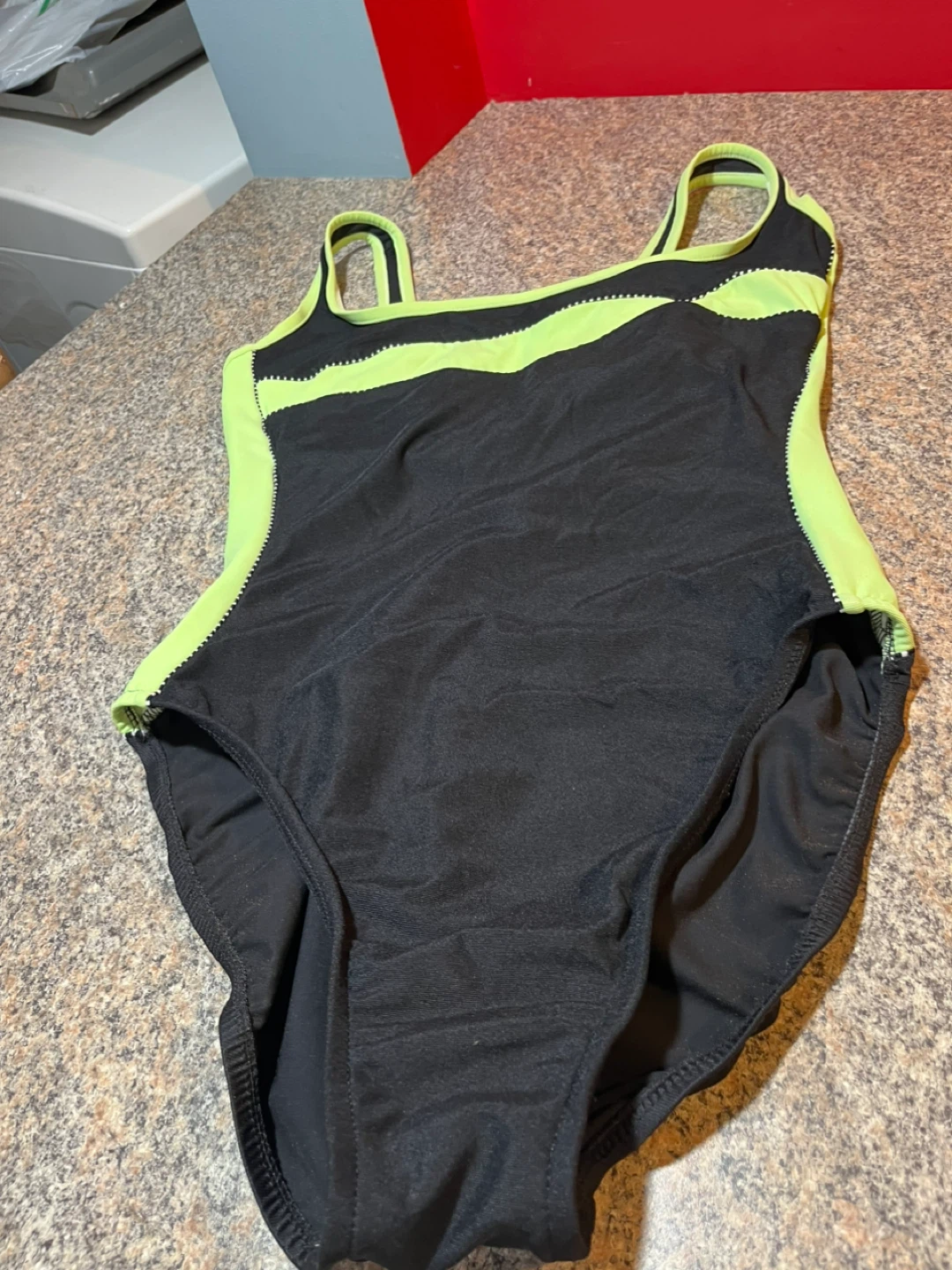 Miraclesuit Black and Lime Green One-Piece Swimsuit Size 12 - photo 2