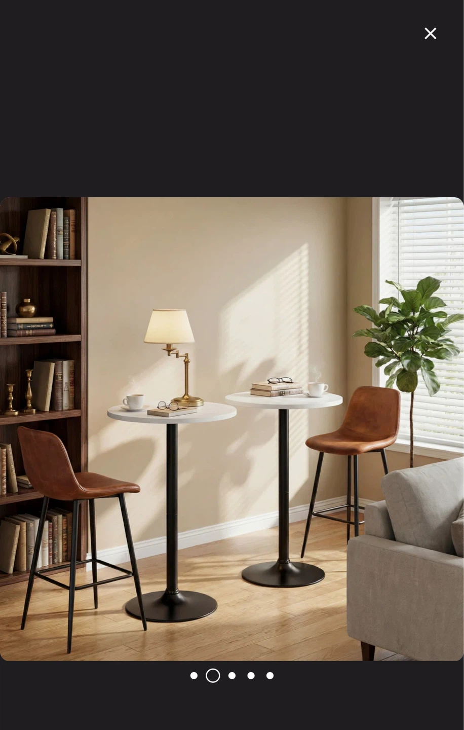 White Round Bar Table - photo 2