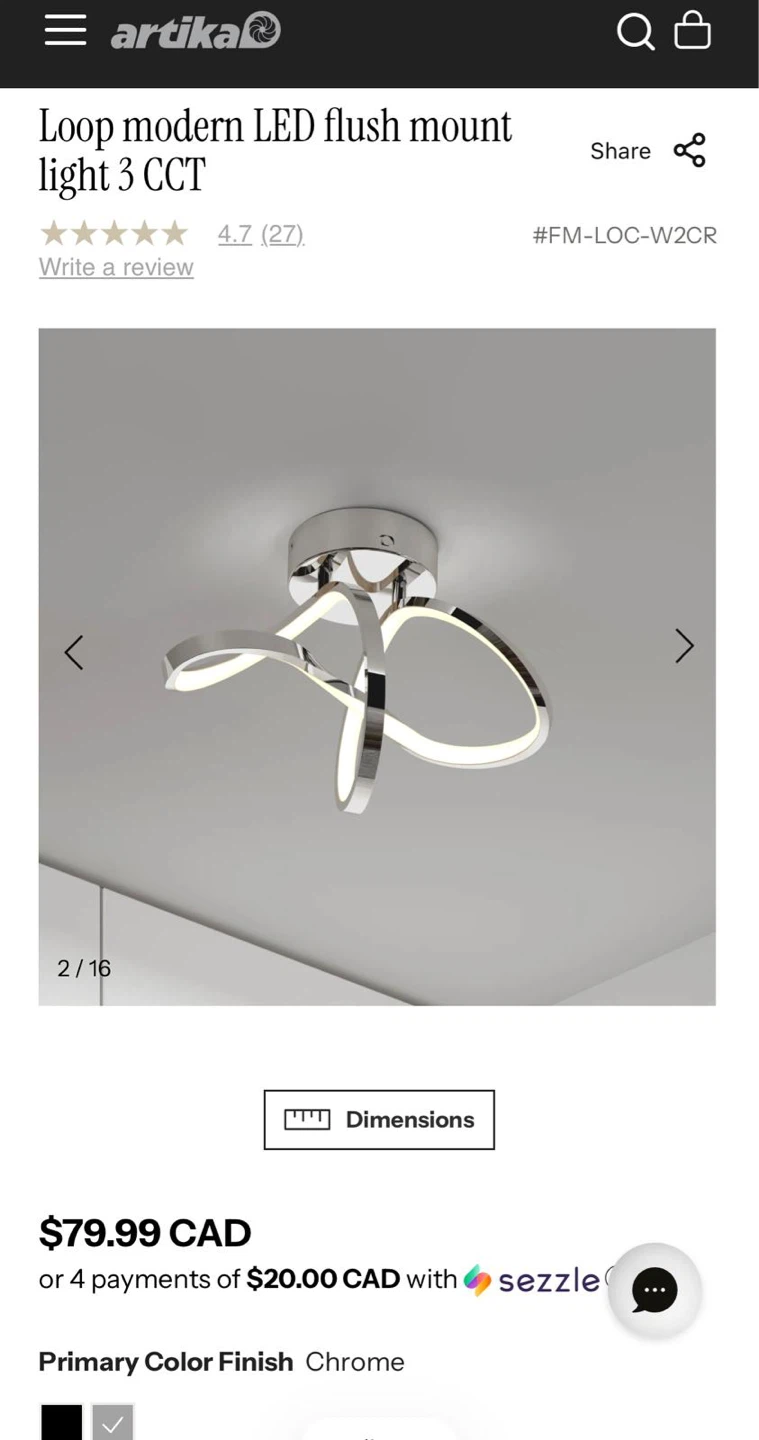 Arika Loop modern LED flush mount light 3 CCT