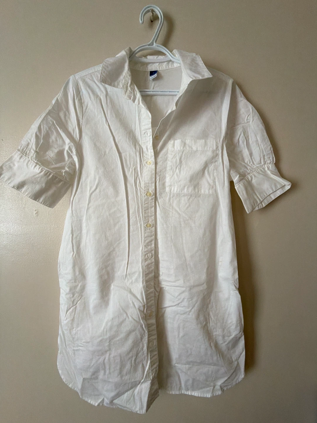 Old Navy White Button-Up Shirt Dress