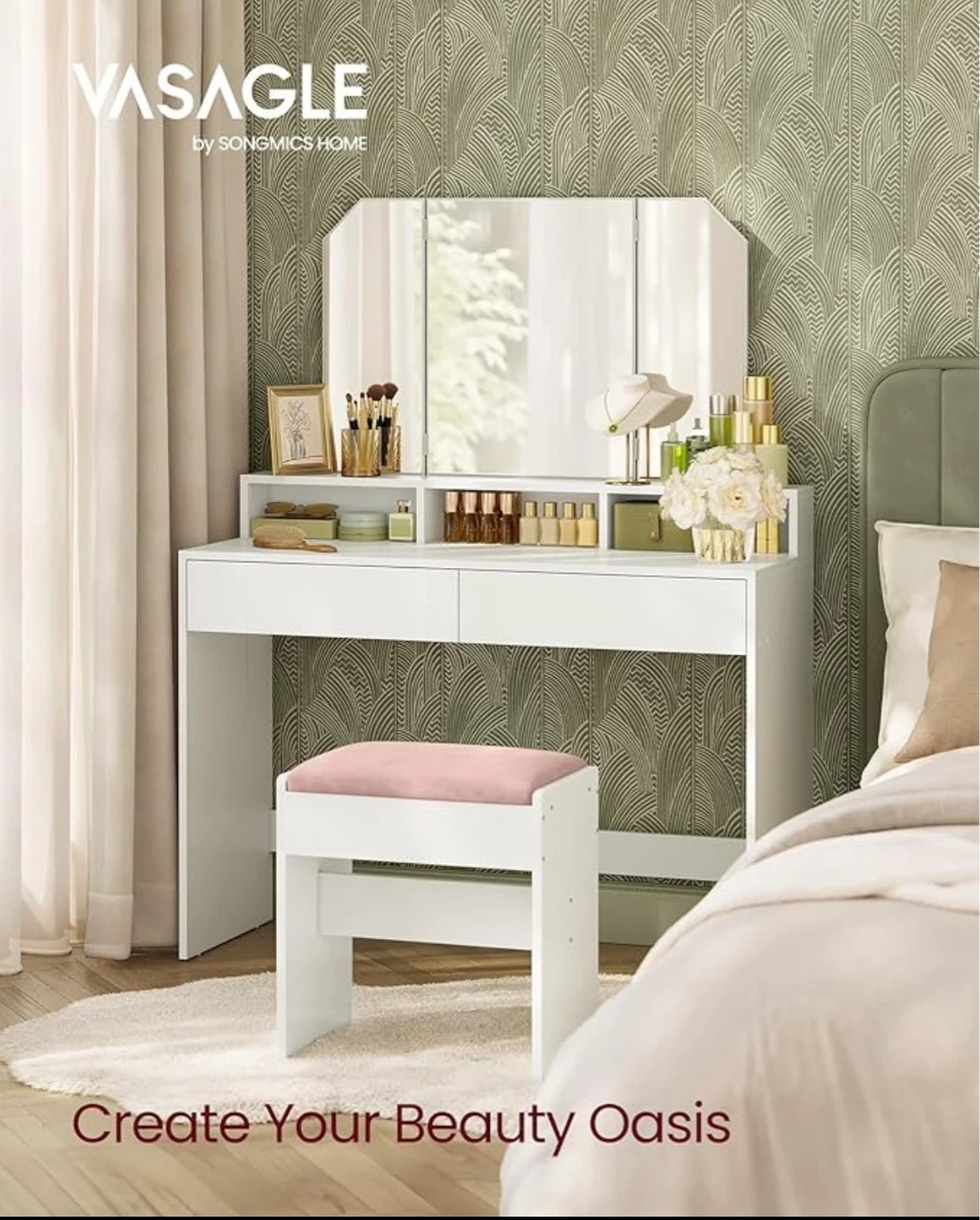 Brand new delivery makeup vanity with Mirror and Drawers