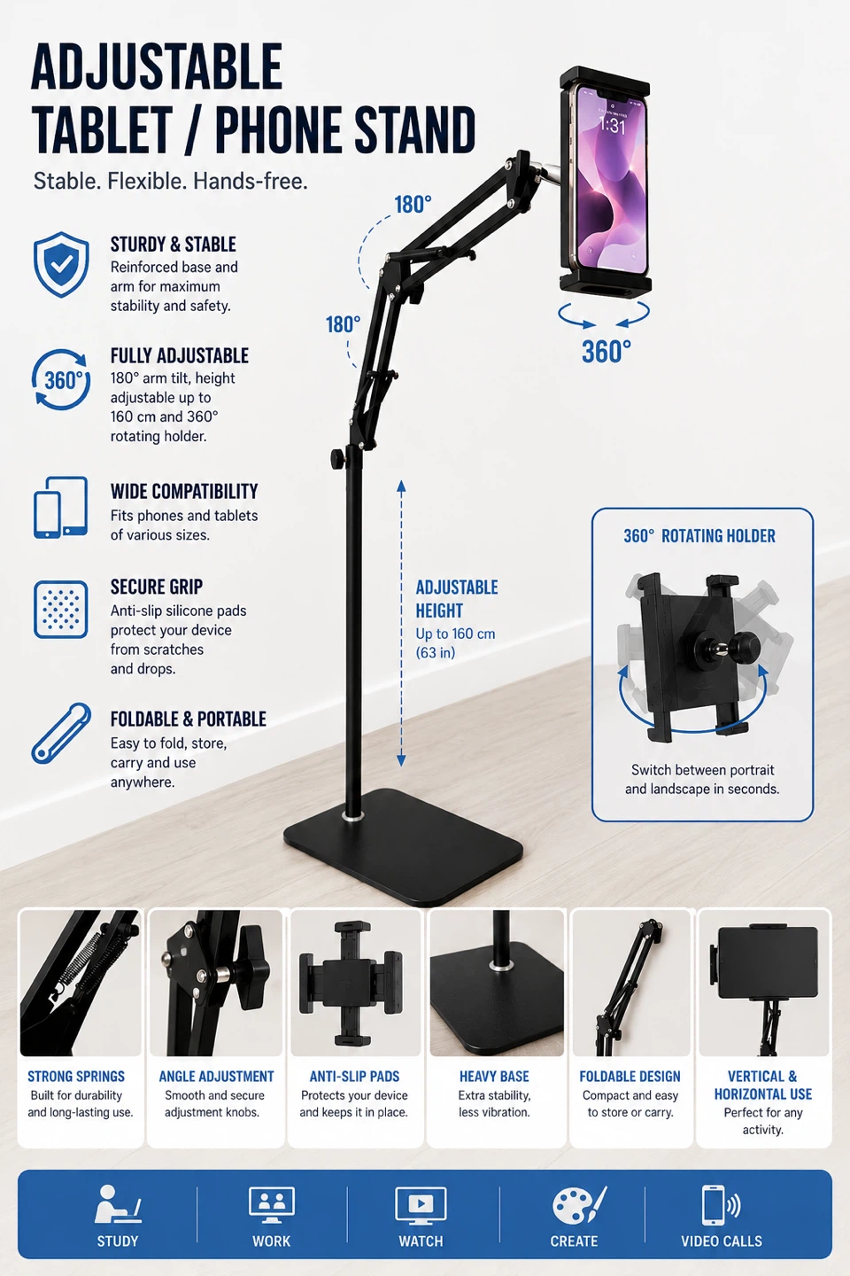 Adjustable Tablet/Phone Stand