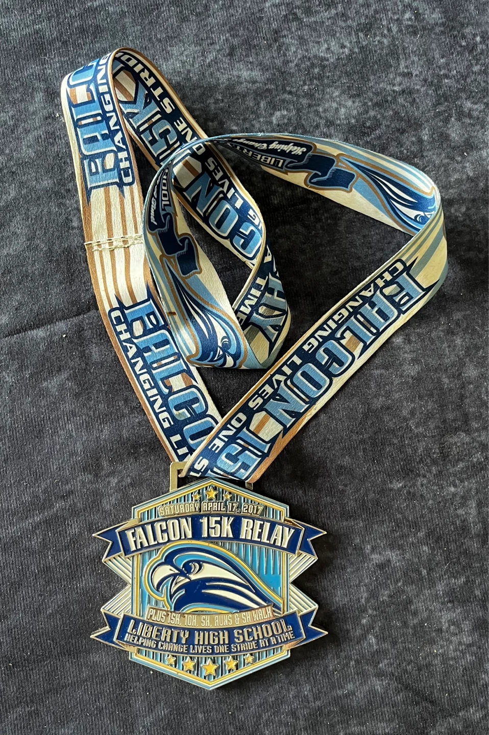 Liberty High School Falcon 15K Relay Medal 2017 - photo 2