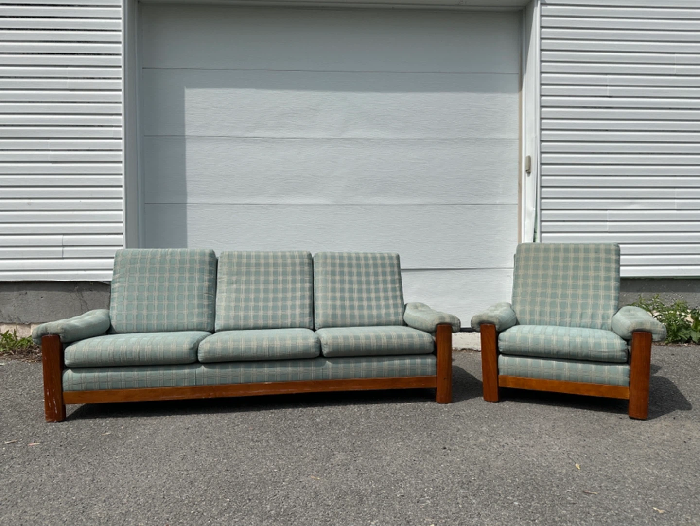 Vintage Teak Scandinavian Design Sofa & Chair Set (CAN DELIVER)