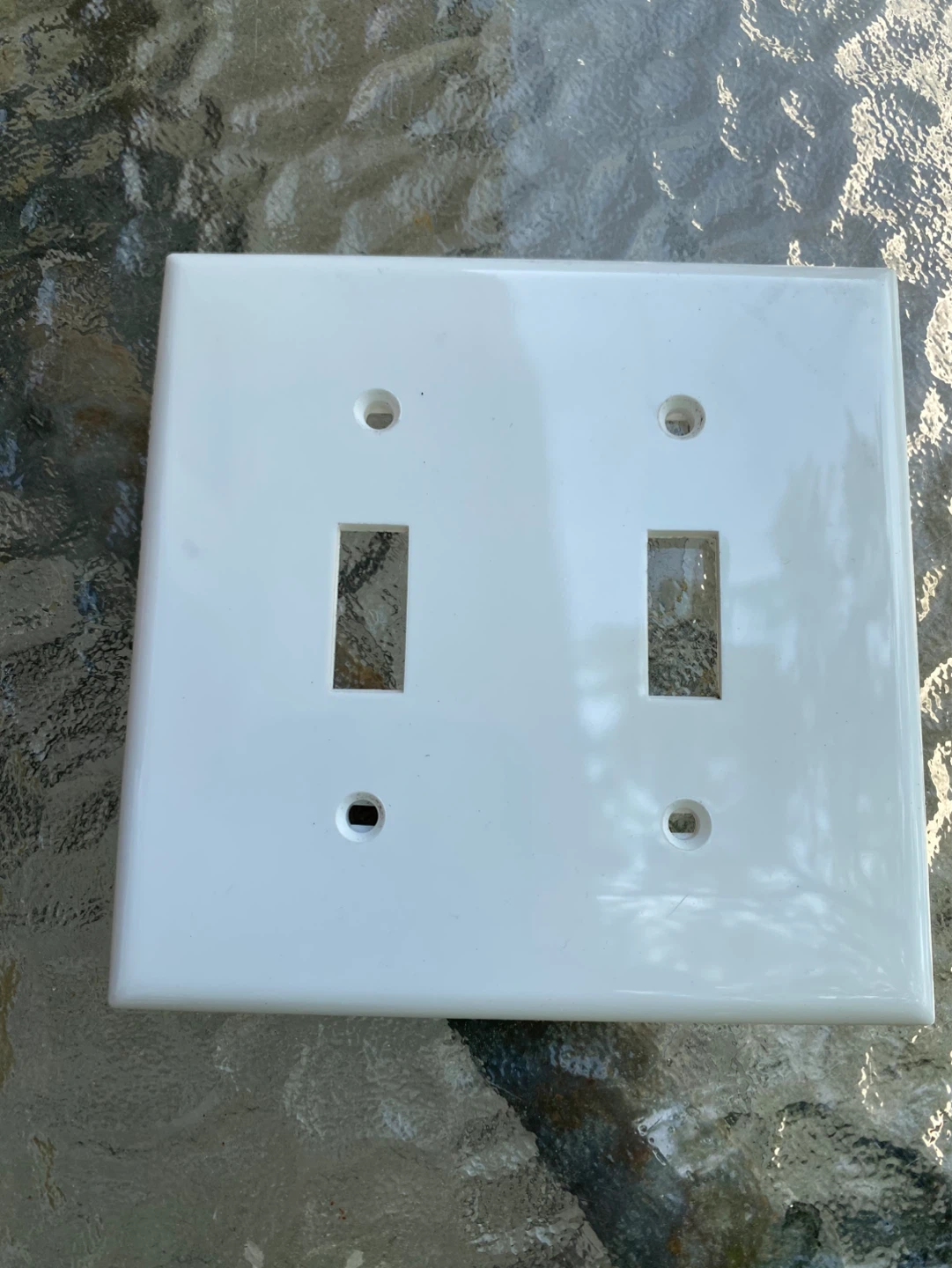 White Double Toggle Light Switch Plate