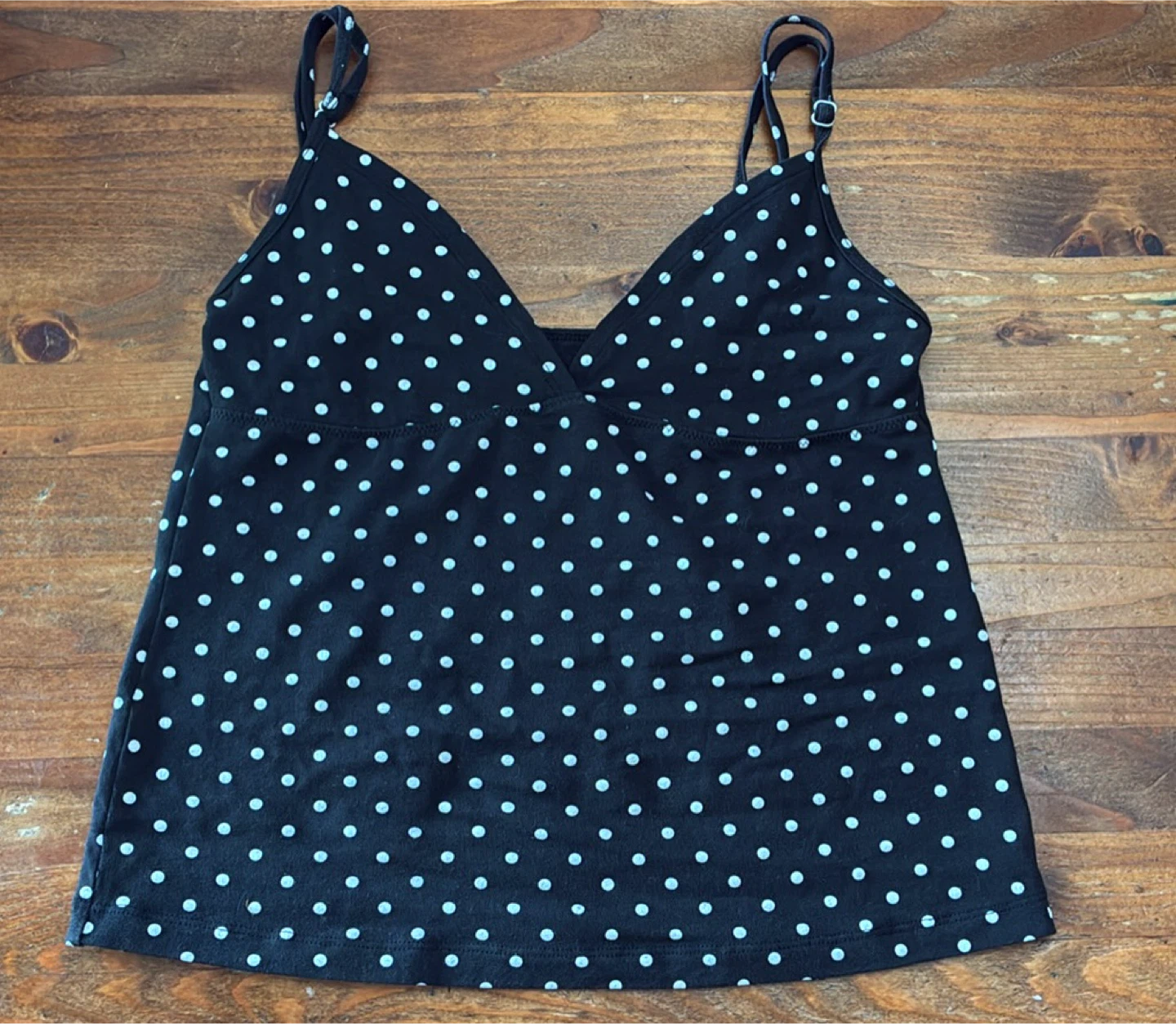 Brandy Melville Black Polka Dot Tank Top