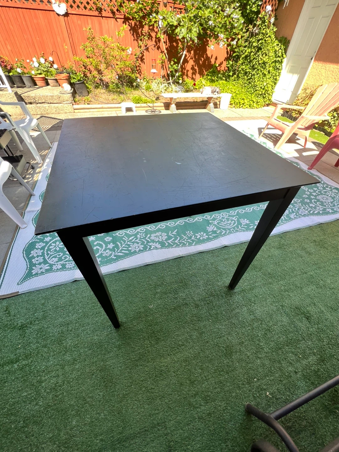 Black Dining Table, 36”x36”x36”