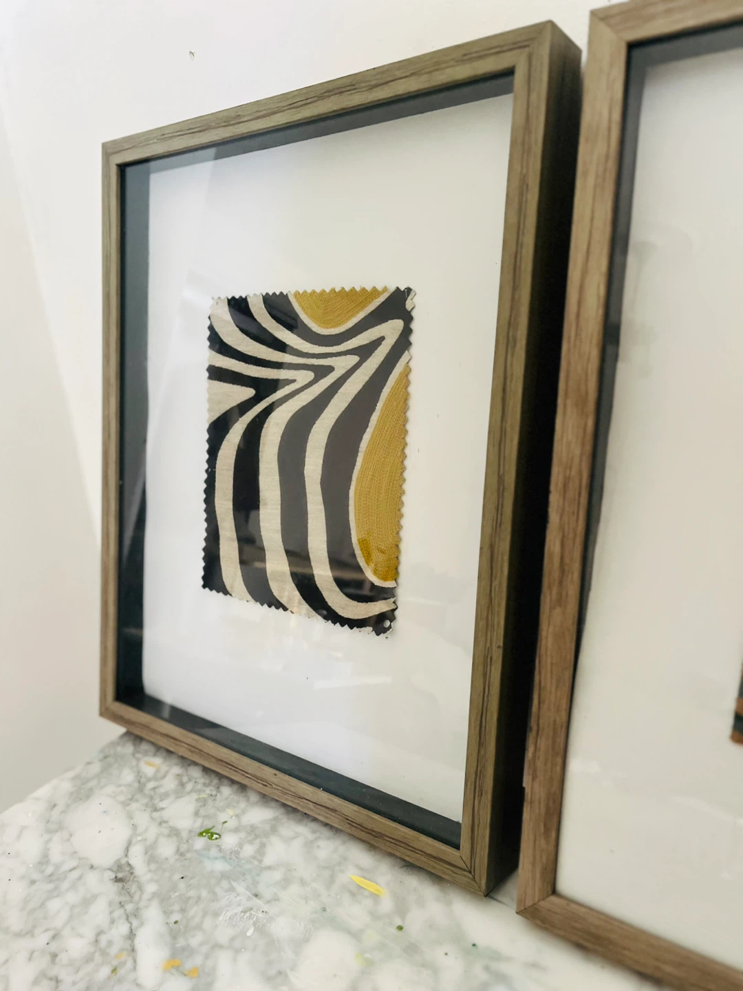 Framed MCM Textile Art  - Set of 3 - photo 3