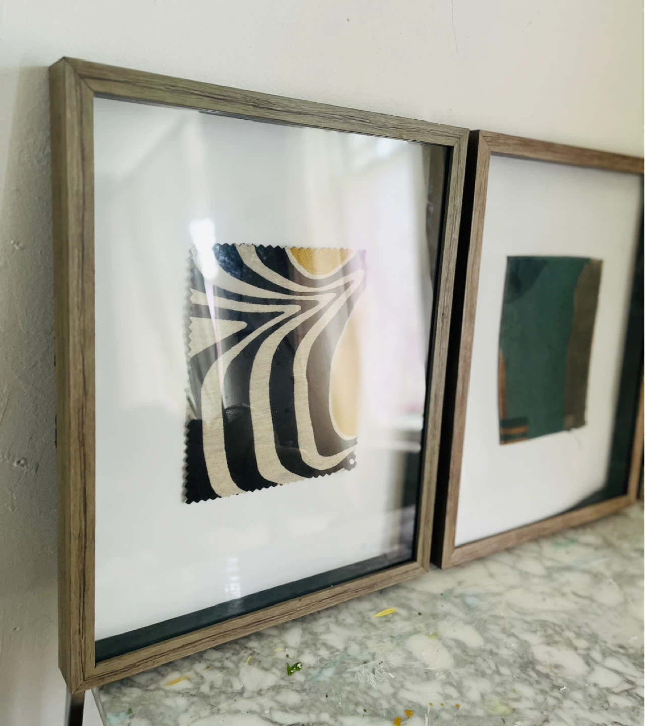 Framed MCM Textile Art  - Set of 3 - photo 2