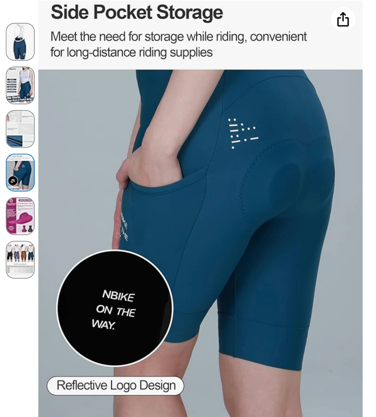 New Women's Cycling Bib Shorts - size small - photo 3