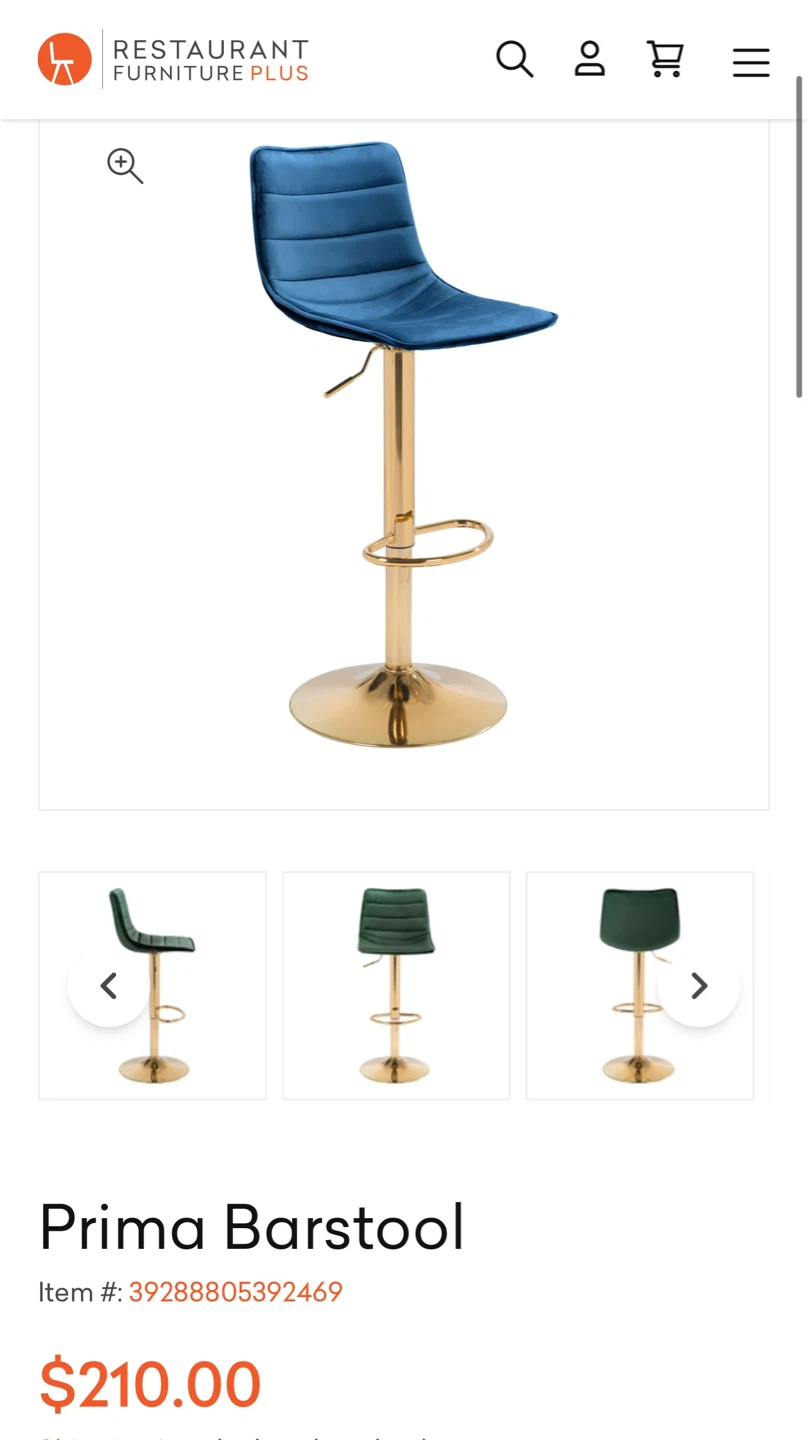 Red Bar Stool with Adjustable Height - photo 4