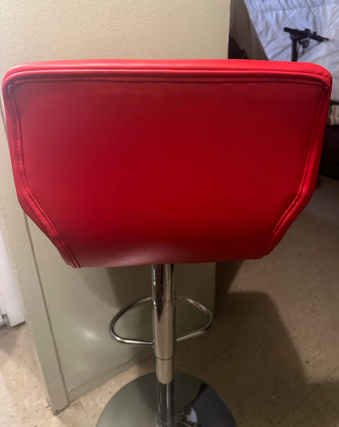Red Bar Stool with Adjustable Height - photo 3