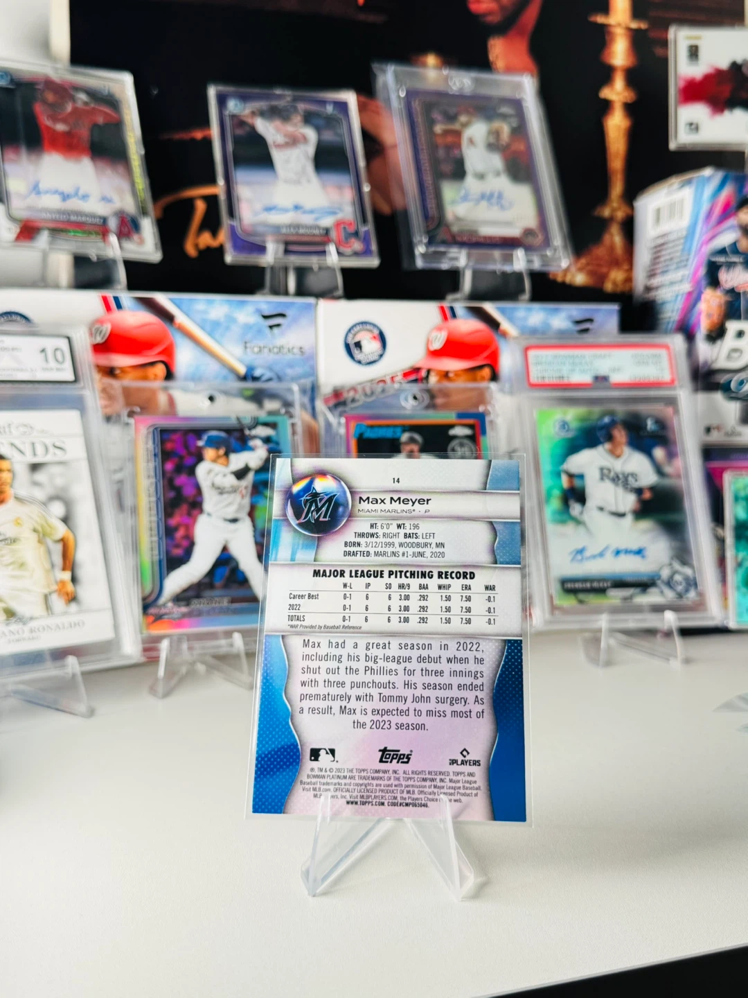 2023 Topps Chrome platinum Max Meyer Baseball Card - photo 2
