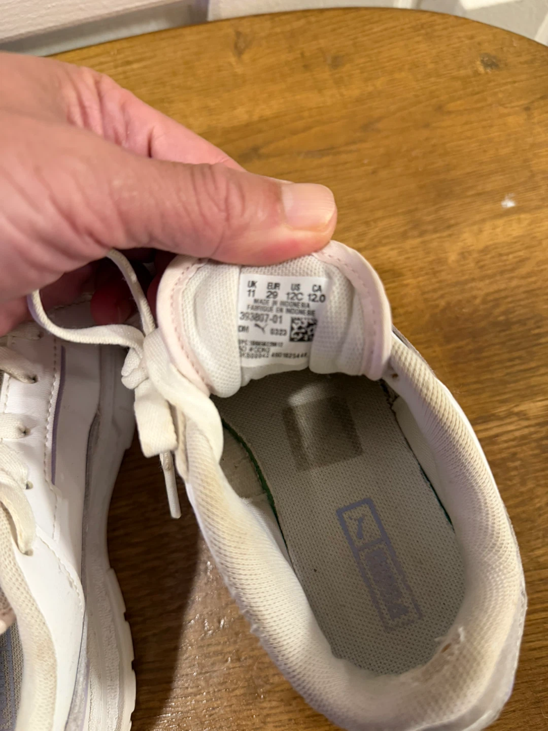 Puma White & Lilac Sneakers - Size 12C - photo 5