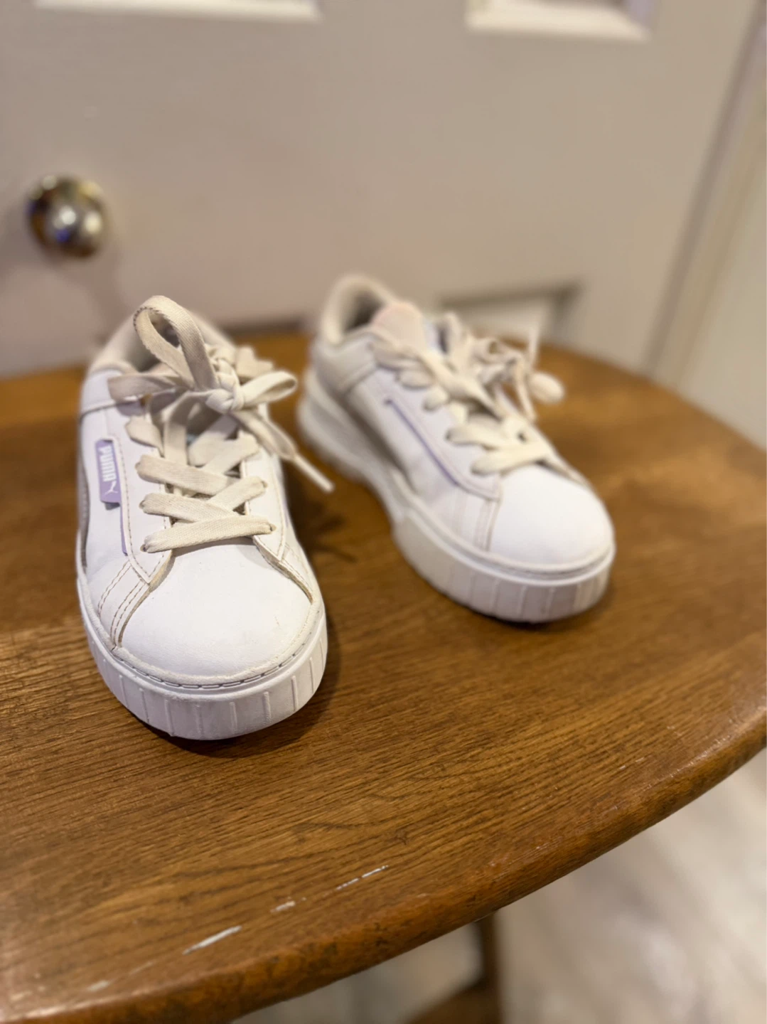 Puma White & Lilac Sneakers - Size 12C