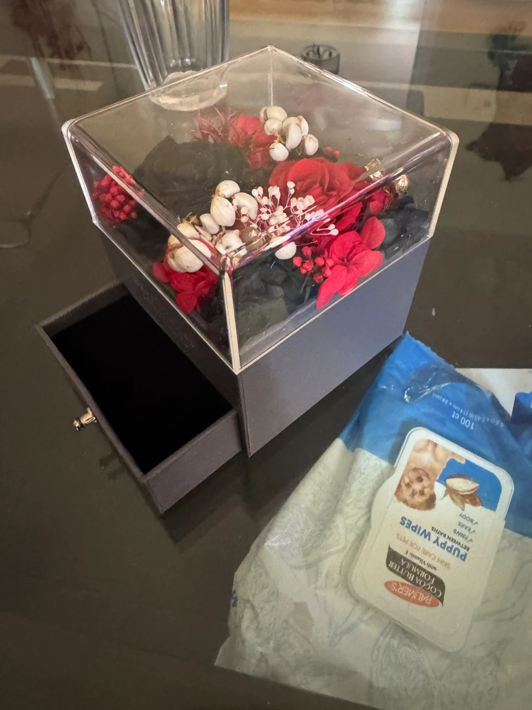 Preserved Flower Box with Drawer - photo 4
