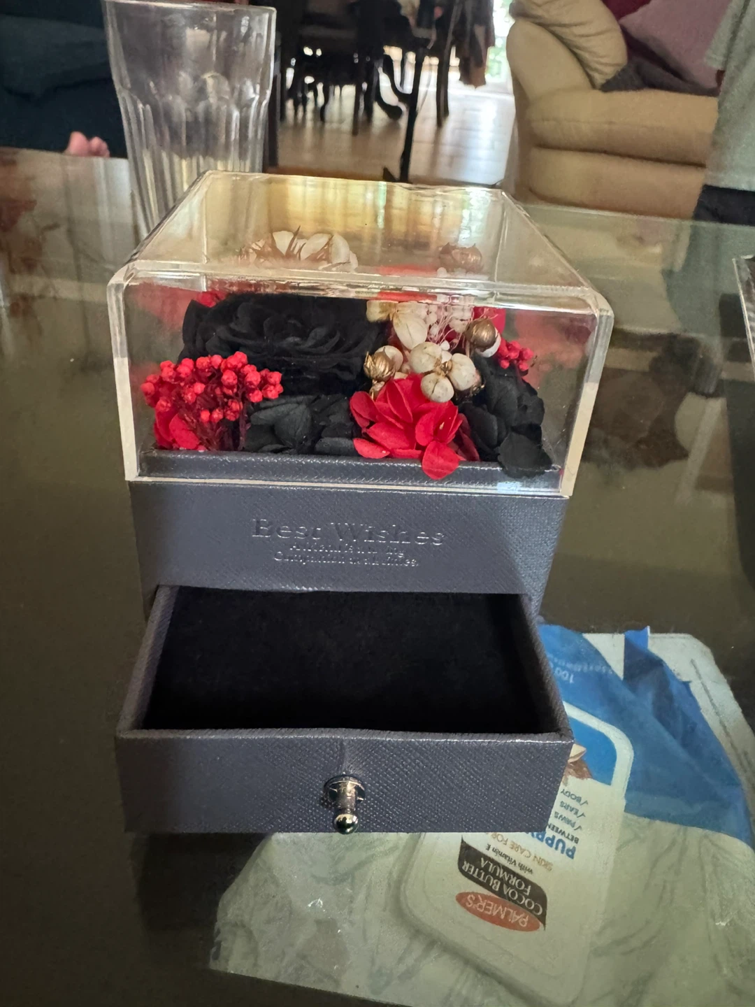 Preserved Flower Box with Drawer