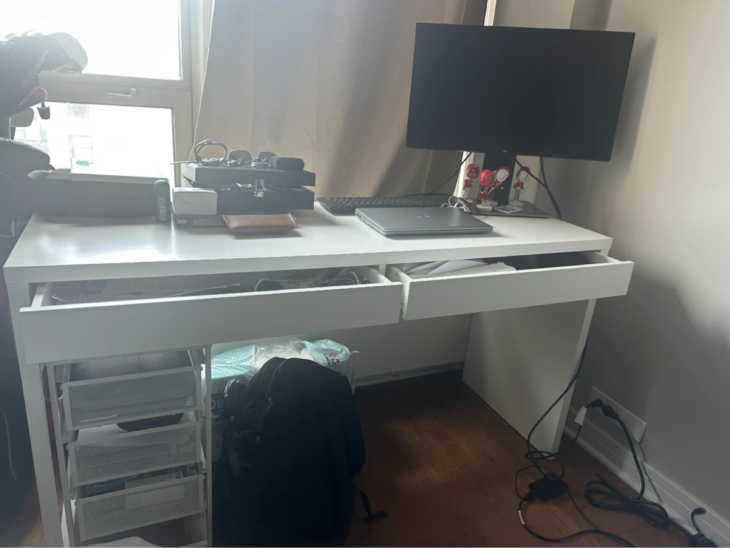 IKEA White Desk with Drawers - photo 3
