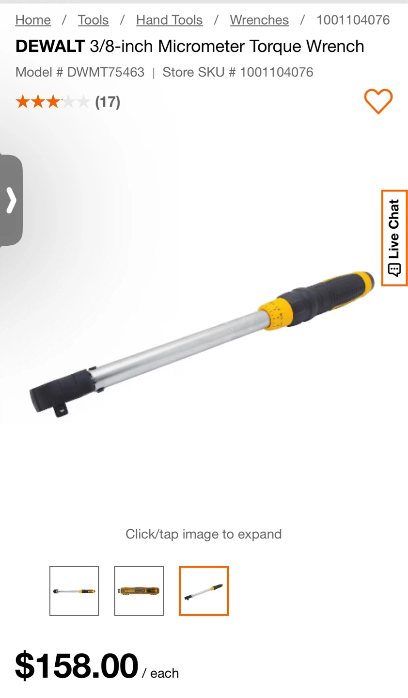 Brand New Dewalt 3/8 Torque Wrench
