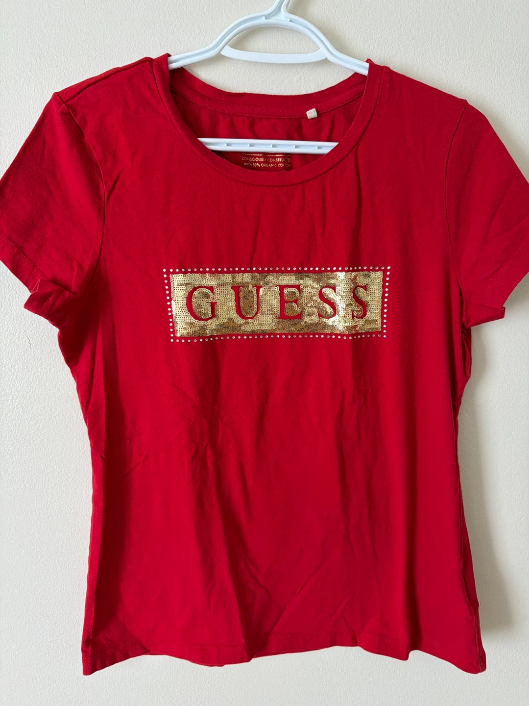 Guess T-Shirts - Red and Tan Brown- Size XL